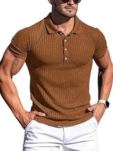 Load image into Gallery viewer, Men&#39;s Cotton Striped Short Sleeve Polo Shirt in 8 Colors