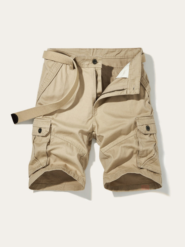 Men's Belted Double Pocket Cargo Shorts in 5 Colors