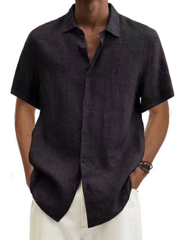Men's Short Sleeve Top with Buttons and Lapel - Wazzi's Wear