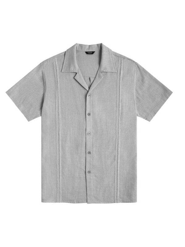 Men's Solid Collared Buttoned Cotton Shirt in 5 Colors Sizes 34-44 - Wazzi's Wear