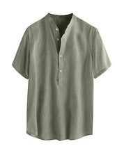 Load image into Gallery viewer, Men&#39;s Solid Linen Short Sleeve Shirt in 3 Colors