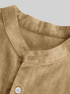 Men's Solid Linen Short Sleeve Shirt in 3 Colors