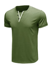 Load image into Gallery viewer, Men&#39;s V-Neck Short Sleeve Top in 8 Colors S-XXL