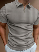 Load image into Gallery viewer, Men&#39;s Striped Lapel Short Sleeve Polo Shirt in 7 Colors S-3XL