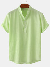 Load image into Gallery viewer, Men&#39;s Cotton Short Sleeve T-Shirt with Buttons in 7 Colors