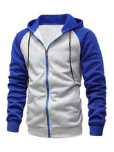 Load image into Gallery viewer, Men’s Colorblock Zippered Hoodie in 5 Colors M-3XL - Wazzi&#39;s Wear