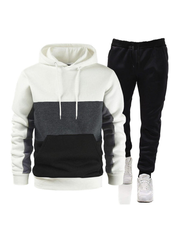 Men’s Colorblock Hoodie and Sweatshirt Set in 7 Colors S-3XL - Wazzi's Wear