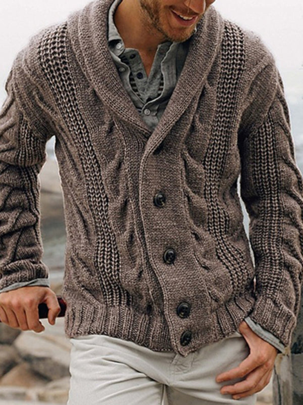 Men’s Knit Button Cardigan Sweater in 5 Colors M-3XL - Wazzi's Wear