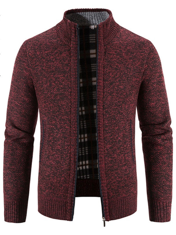 Men's long sleeve knit cardigan jacket, autumn-winter, self design, available in sizes M-4XL.