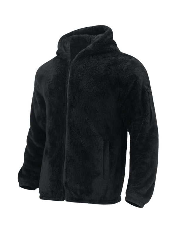 Men's Hooded Plush Jacket in 4 Colors S-3XL - Wazzi's Wear