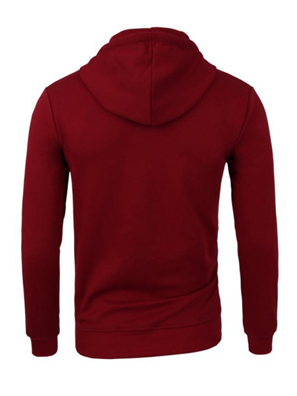 Men's long-sleeved sports hooded top zipper cardigan sweatshirt - Wazzi's Wear