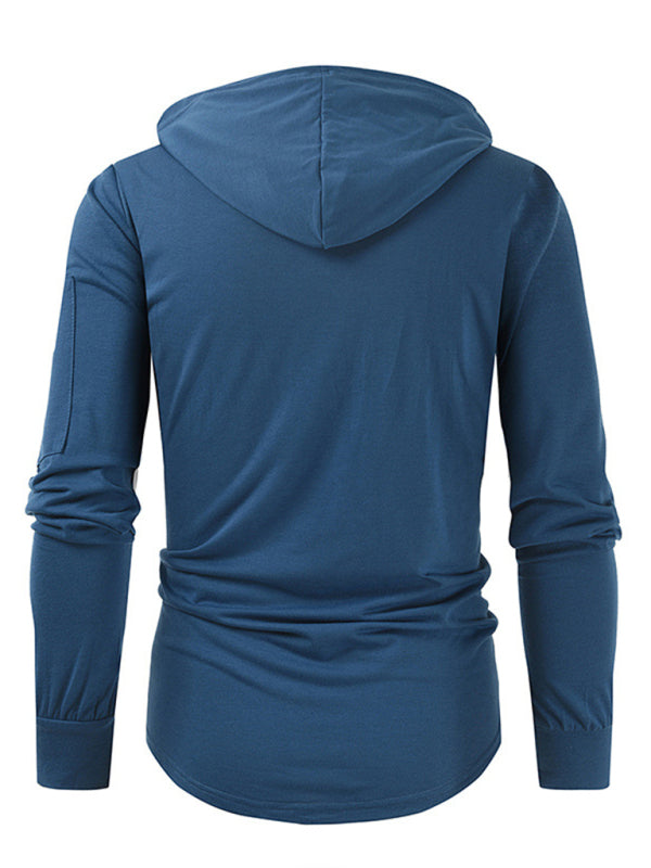 Men's Lace-Up Pullover Hooded Sweatshirt in 6 Colors S-3XL - Wazzi's Wear
