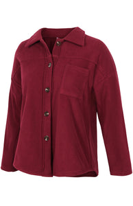 Women's Long Sleeve Buttoned Shirt Jacket in 6 Colors Sizes 4-18