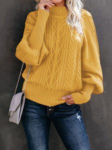 Women’s Long Sleeve Mock Neck Sweater in 13 Colors S-3XL