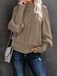 Women’s Long Sleeve Mock Neck Sweater in 13 Colors S-3XL