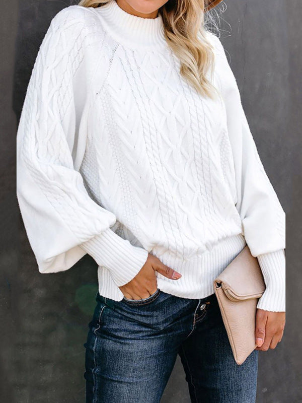Women’s Long Sleeve Mock Neck Sweater in 13 Colors S-3XL - Wazzi's Wear