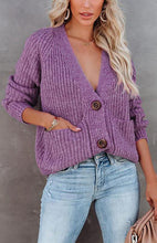 Load image into Gallery viewer, Women’s V-Neck Long Sleeve Buttoned Cardigan Sweater with Pockets in 7 Colors S-3XL - Wazzi&#39;s Wear