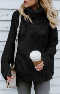 Women’s Thick Oversize Turtle Neck Pullover Sweater in 6 Colors S-XL