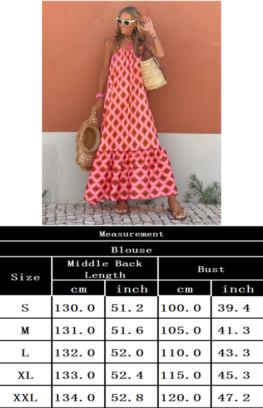 Women's Boho Sleeveless Maxi Dress S-1X - Wazzi's Wear