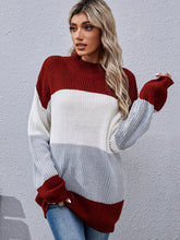 Load image into Gallery viewer, Women&#39;s Long Sleeve Colorblock Mid Length Sweater S-XL