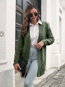 Women's Long Sleeve Open Knit Cardigan in 3 Colors S-L