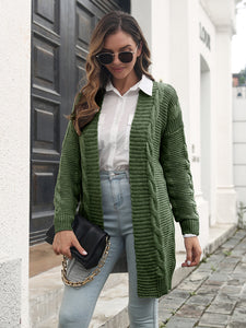 Women's Long Sleeve Open Knit Cardigan in 3 Colors S-L