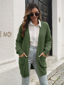 Women's Long Sleeve Twist Knit Cardigan in 2 Colors S-L - Wazzi's Wear