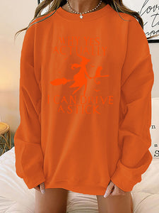 Women's Halloween Witch Long Sleeve Sweatshirt in 4 Colors S-XXXL