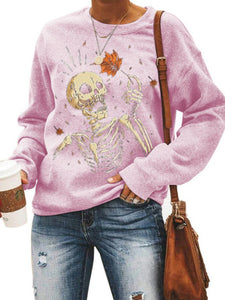 Women's Halloween Long Sleeve Sweatshirt in 5 Colors XS-3XL