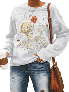 Women's Halloween Long Sleeve Sweatshirt in 5 Colors XS-3XL