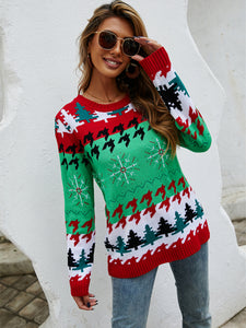 Women's Christmas Long Sleeve Sweater S-XL - Wazzi's Wear
