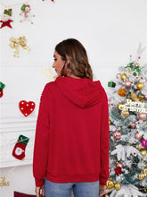Load image into Gallery viewer, Women&#39;s Christmas Long Sleeve Hooded Top with Drawstring and Kangaroo Pocket in 4 Colors S-XXL - Wazzi&#39;s Wear