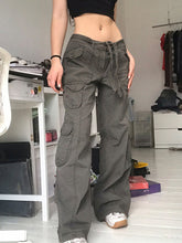 Load image into Gallery viewer, Women’s Multi-Pocket Low Waist Cargo Pants in 3 Colors Waist 27-31