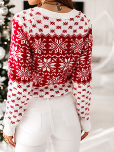 Women's Christmas Long Sleeve Knit Sweater in 2 Colors S-XXL - Wazzi's Wear