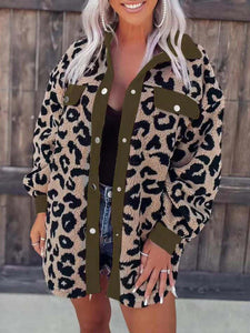 Women's Plush Leopard Print Jacket in 6 Colors S-XXL