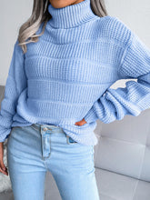 Load image into Gallery viewer, Women&#39;s Turtleneck Long Sleeve Sweater in 3 Colors S-L