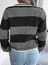 Load image into Gallery viewer, Women&#39;s Striped Long Sleeve Knit Sweater in 3 Colors S-L