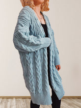 Load image into Gallery viewer, Women&#39;s Blue Cable Knit Cardigan S-XL