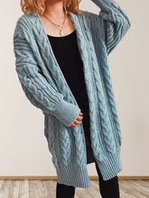 Load image into Gallery viewer, Women&#39;s Blue Cable Knit Cardigan S-XL