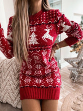 Load image into Gallery viewer, Women’s Christmas Long Sleeve Sweater Dress S-XXL - Wazzi&#39;s Wear