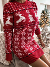 Load image into Gallery viewer, Women’s Christmas Long Sleeve Sweater Dress S-XXL - Wazzi&#39;s Wear