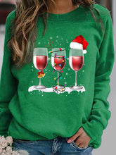 Load image into Gallery viewer, Women’s Christmas Red Wine Long Sleeve Sweatshirt in 3 Colors S-3XL - Wazzi&#39;s Wear
