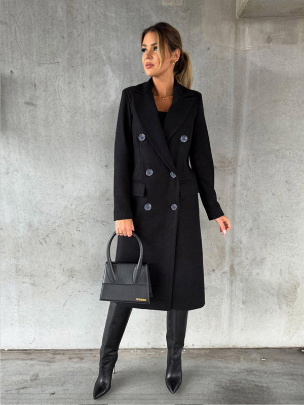 Women’s Classy Casual Overcoat With Buttons And Front Pockets in 5 Colors S-3XL - Wazzi's Wear