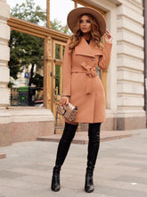 Load image into Gallery viewer, Women’s Stylish Overcoat With Waist Tie And Folded Collar in 3 Colors S-XL