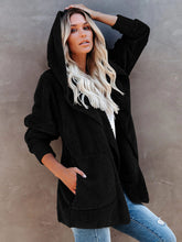 Load image into Gallery viewer, Women’s Open Front Sherpa Hoodie With Side Pockets in 5 Colors S-XXL - Wazzi&#39;s Wear