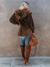 Load image into Gallery viewer, Women’s Open Front Sherpa Hoodie With Side Pockets in 5 Colors S-XXL - Wazzi&#39;s Wear
