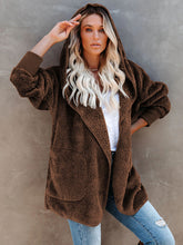 Load image into Gallery viewer, Women’s Open Front Sherpa Hoodie With Side Pockets in 5 Colors S-XXL - Wazzi&#39;s Wear