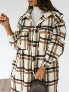 Women’s Plaid Buttoned Shirt Jacket in 7 Colors S-2XL