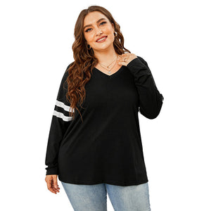 Women’s V-Neck Long Sleeve Top in 3 Colors XL-5XL - Wazzi's Wear