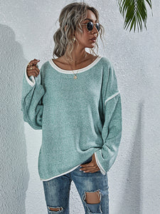 Women’s Loose Fit Long Sleeve Sweater in 4 Colors S-XL - Wazzi's Wear